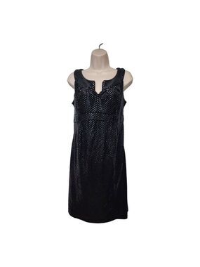 Mimi Maternity Black Sequin Notched Neckline Built-in Tie Dress Size Small